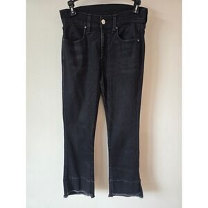 AYR The Shade Black High Rise Cropped Flare Raw Hem Jeans Size 28 WDS8B15500